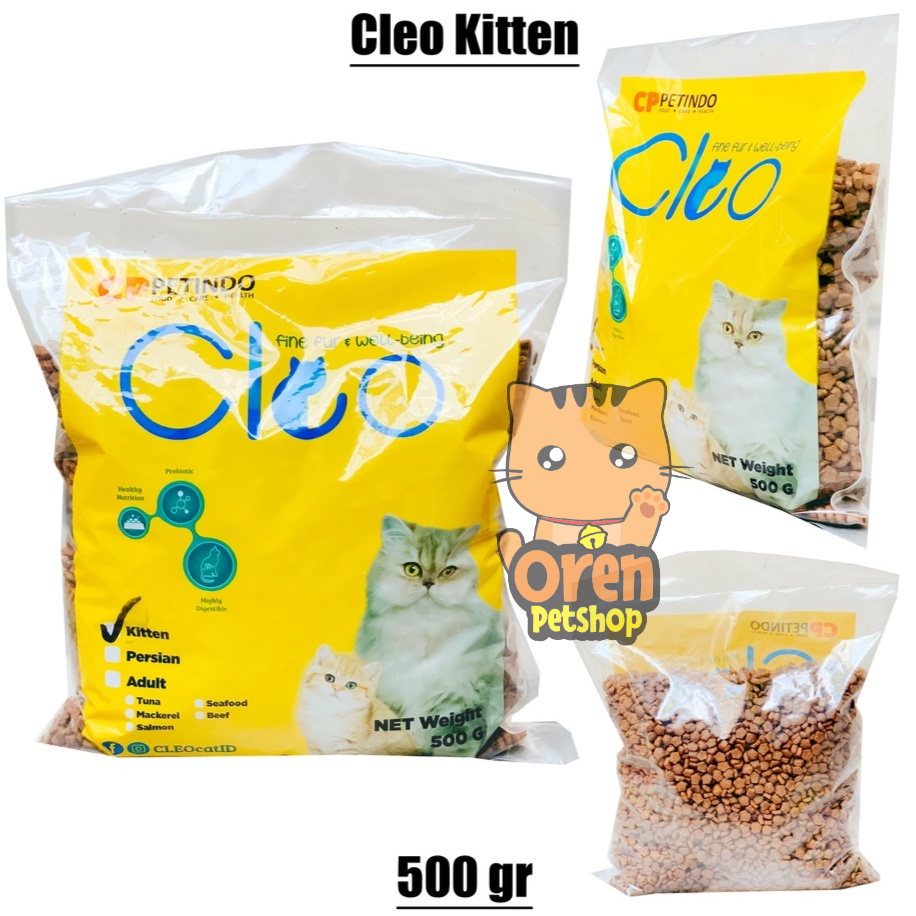 Cleo kitten makanan kucing 500gr Oren Petshop