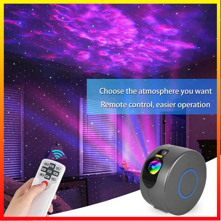 Lampu Tidur Proyektor Cahaya Galaxy Bintang Resolusi Tinggi Remote Control Pengaturan Kecerahan &amp; Kecepatan VooVoo - 7RHAE1BK