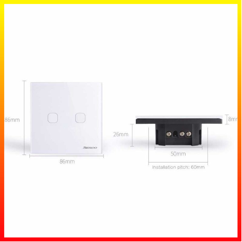 Saklar Lampu Dinding Smart Switch Luxury Design Full Touch LED with Remote Switch TaffLED XJG-DH001 - 1KHX01BK