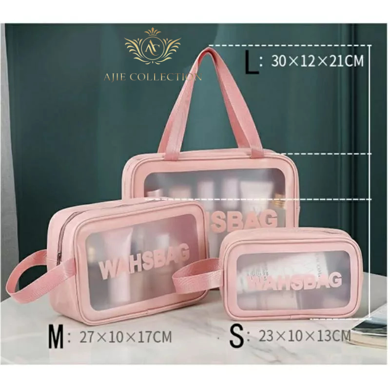 Washbag Tas Kosmetik Waterproof Anti Air - Travel Bag - Tas Kosmetik - Pouch kosmetik - Washbag - Tas Peralatan mandi