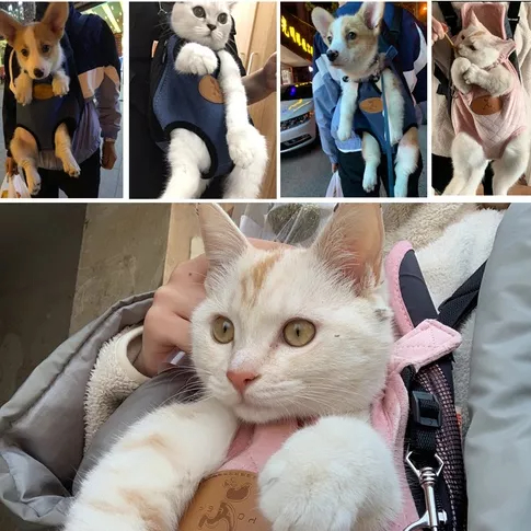 Tas Gendong ransel kucing dan anjing nyaman tidak panas untuk travel jalan jalan Bawa Kucing Anjing Hoopet Tas Ransel Backpack Hewan Anjing Kucing Pet Carrier Cat Bag Portable Cat Strap for Going out Chest Bag Dog Carrying Back Cat Pocket Cat Walking Bag