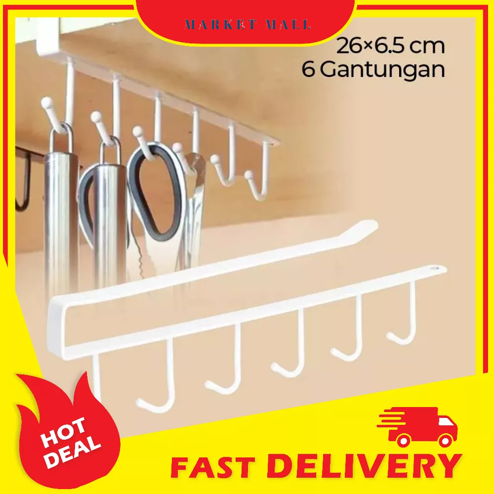 Rak Gantung Minimalis Peralatan Dapur 6 Hook Organizer for Your Home Appliance ZANLUTONG - OMHZCRBK