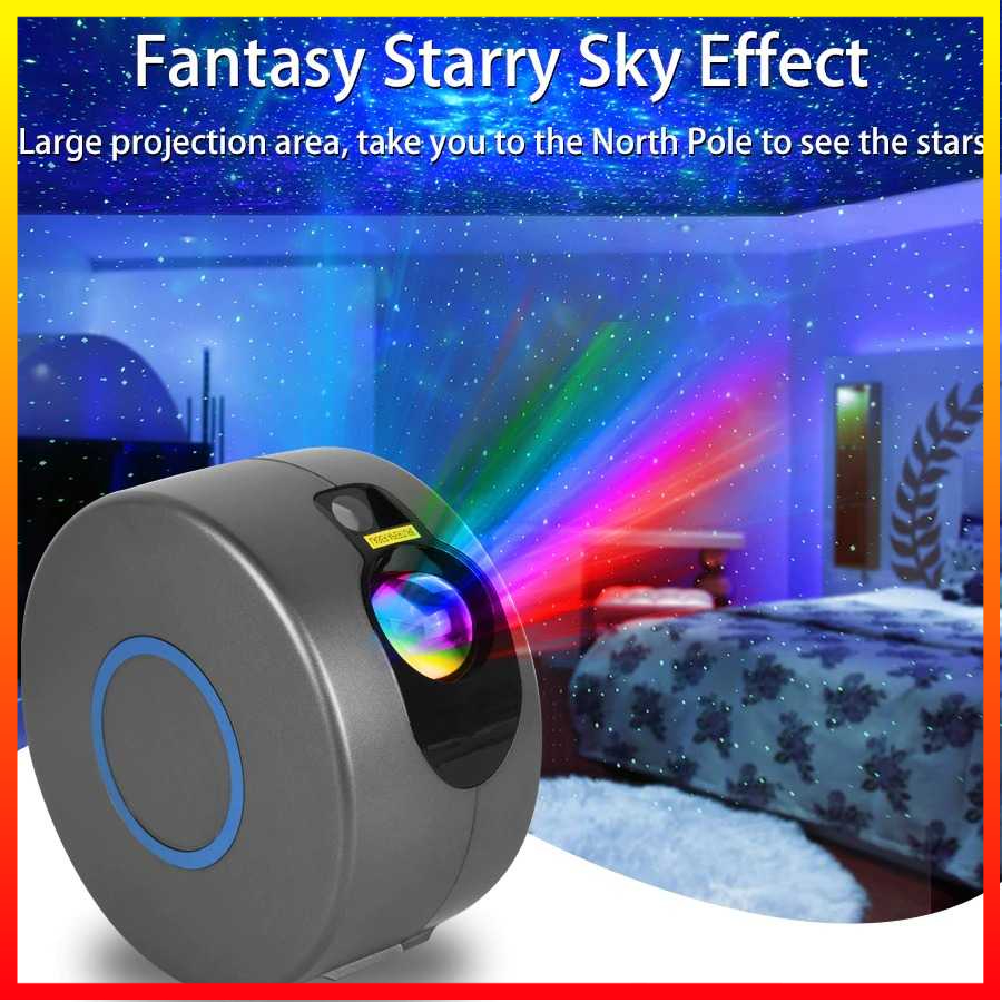 Lampu Tidur Proyektor Cahaya Galaxy Bintang Resolusi Tinggi Remote Control Pengaturan Kecerahan &amp; Kecepatan VooVoo - 7RHAE1BK