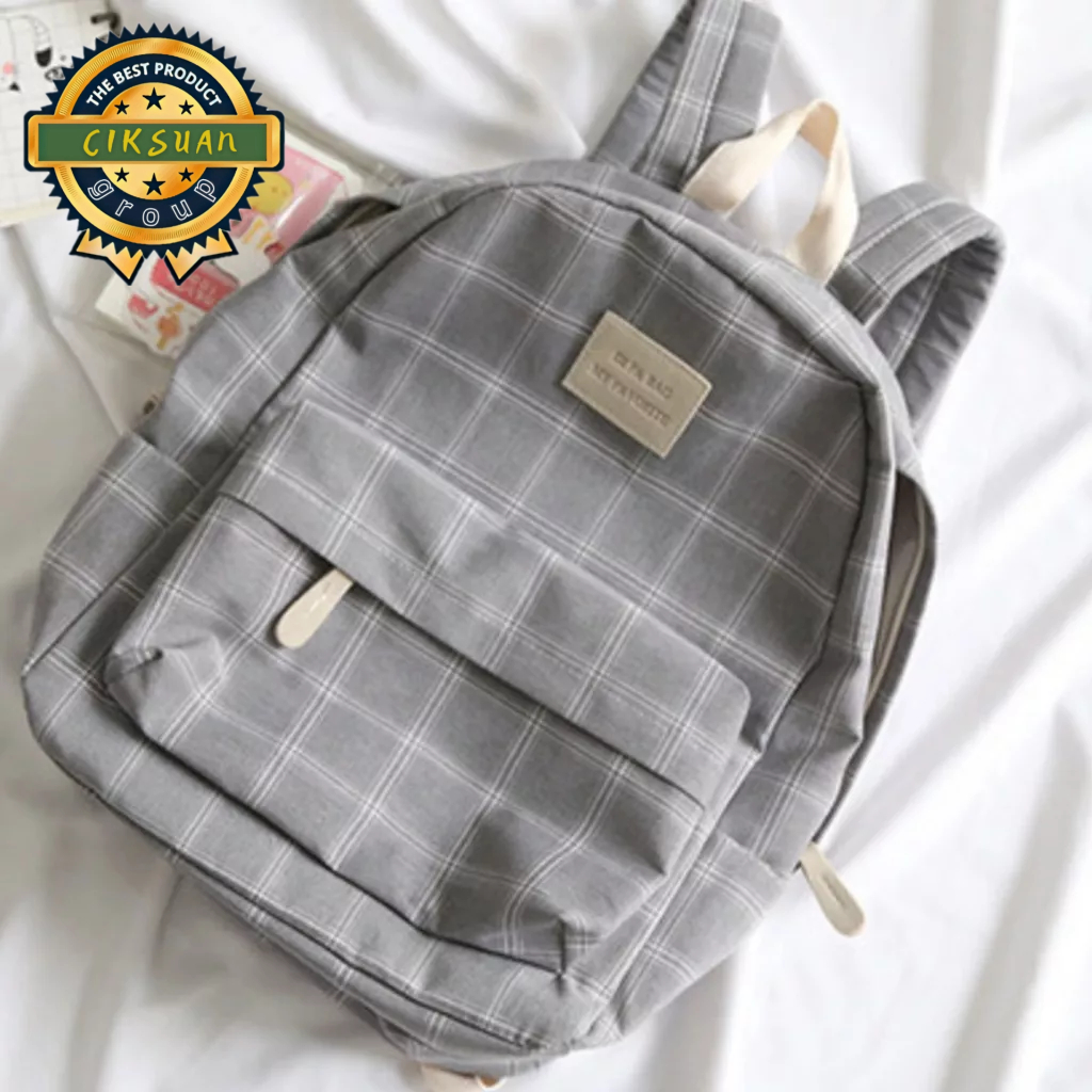 Tas motif kotak kotak untuk sekolah / tas kotak Ahok murah / tas bahu kekinian 2023 / backpack kotak