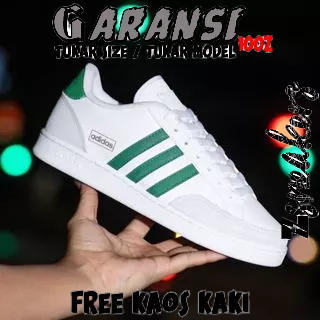 ADIDAS GRAND COURT SE WHITE GREEN┃ORIGINAL 100%┃SEPATU HIJAU┃SEPATU PUTIH┃SEPATU PRIA┃SEPATU WANITA┃