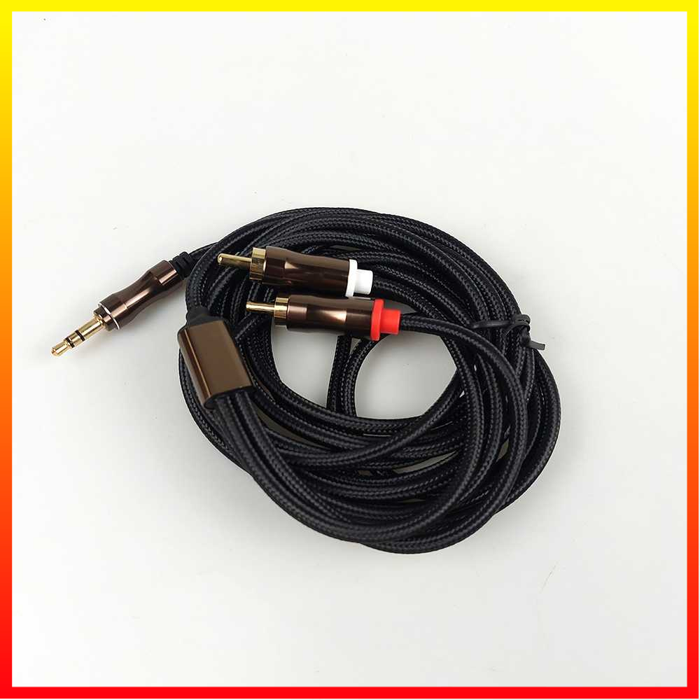 Kabel Konversi Audio AUX 3.5 mm ke RCA Plug Proteksi Stereo Laptop PC Tablet Smartphone 1 Meter Vention - VWCL0EBK