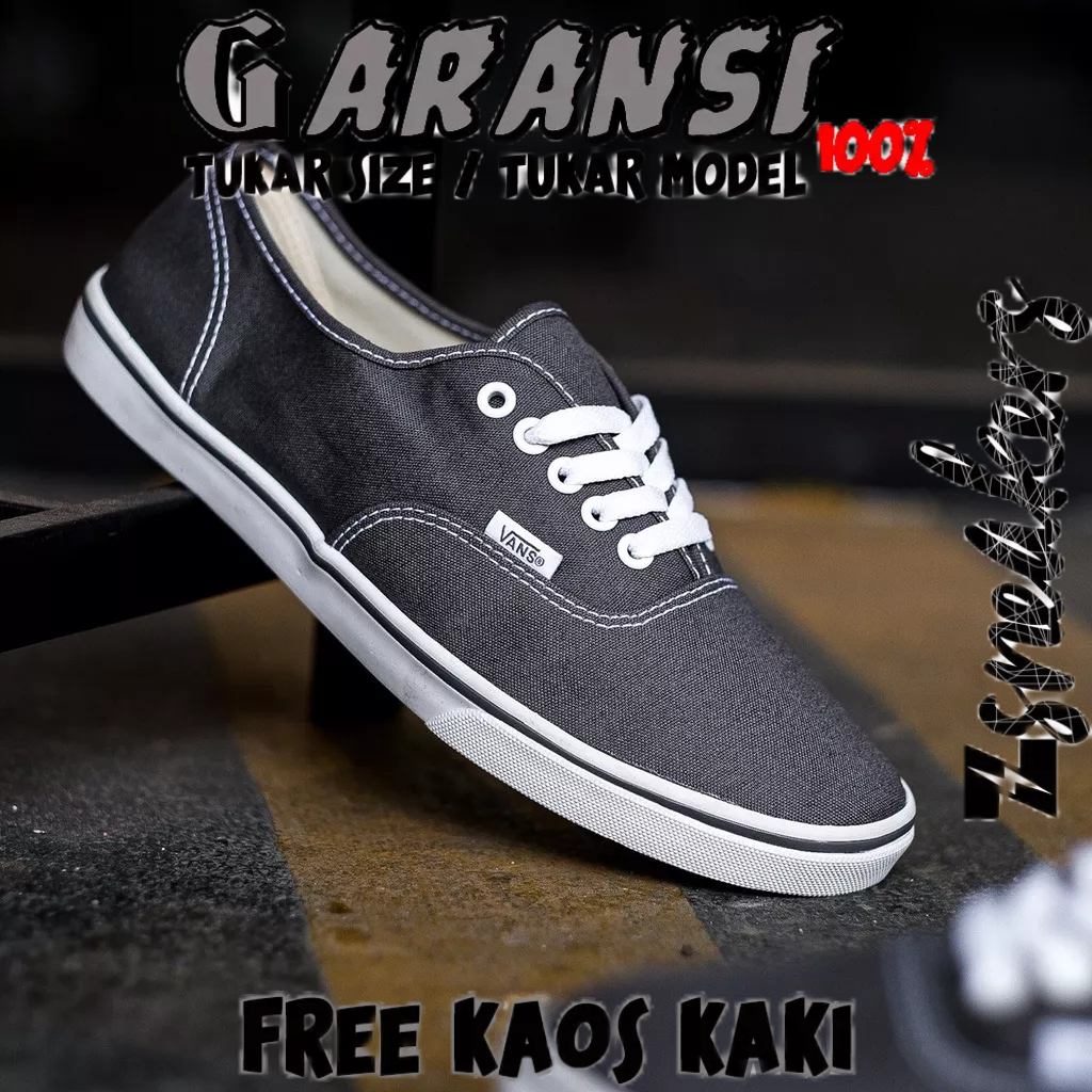 Vans Authentic Lo Pro Pewter/True White ┃ORIGINAL 100%┃SEPATU Authentic Lo Pro Pewter/True White ┃SE