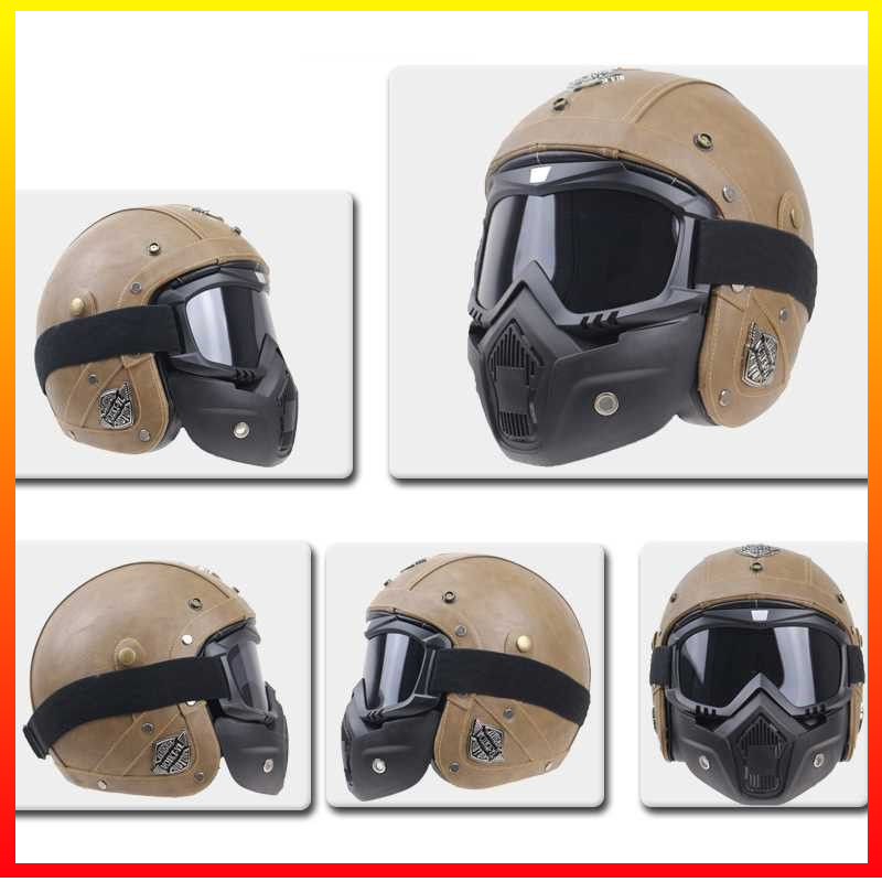 Kacamata Masker Helm Klasik Goggles Mask Motor Retro Windproof Comfortable Strap TaffSPORT BOLLFO - OMSELKKS