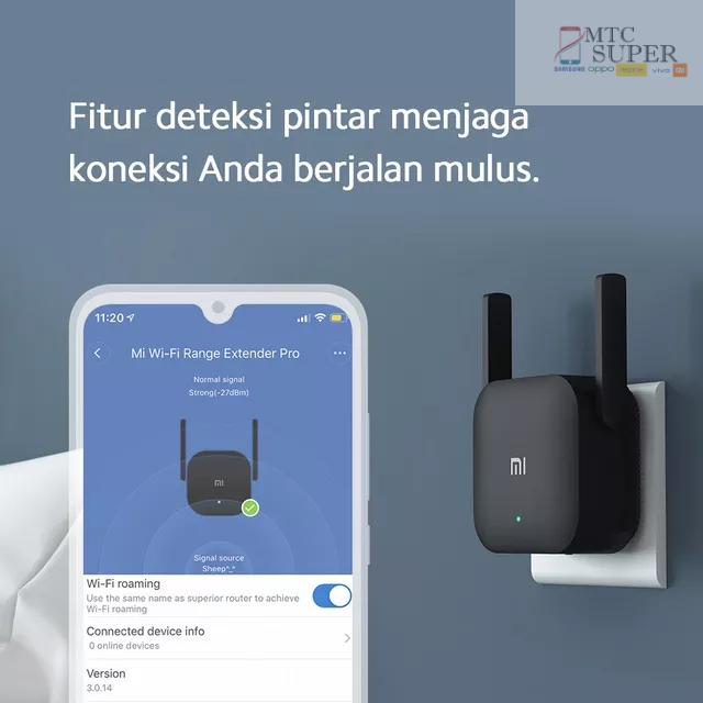 Xiaomi Mi WiFi Range Extender Pro - 2 x 2 Antena Eksternal 300 Mbps (Mendukung Aplikasi Mi Home)