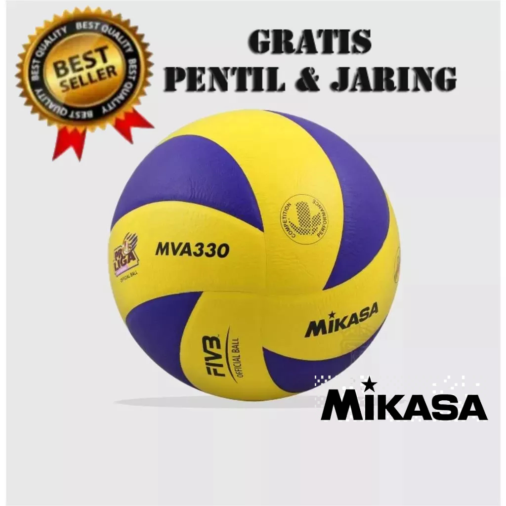 MIKASA Bola voli MVA330 ORIGINAL bola volly mikasa original bonus jaring & pentil