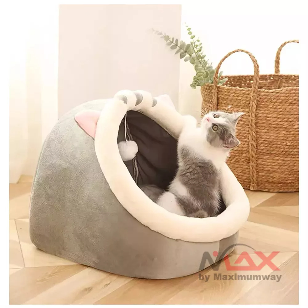 Tempat tidur kucing peliharaan kesayangan Hachikitty Keranjang Tidur Hewan Kucing Cat House Tent - HTC01 tenda kucing tempat tidur dan bermain kucing Cute Cat Bed Warm Pet Basket Cozy Kitten Lounger Cushion Cat House Tent Very Soft Small Dog Mat Bag