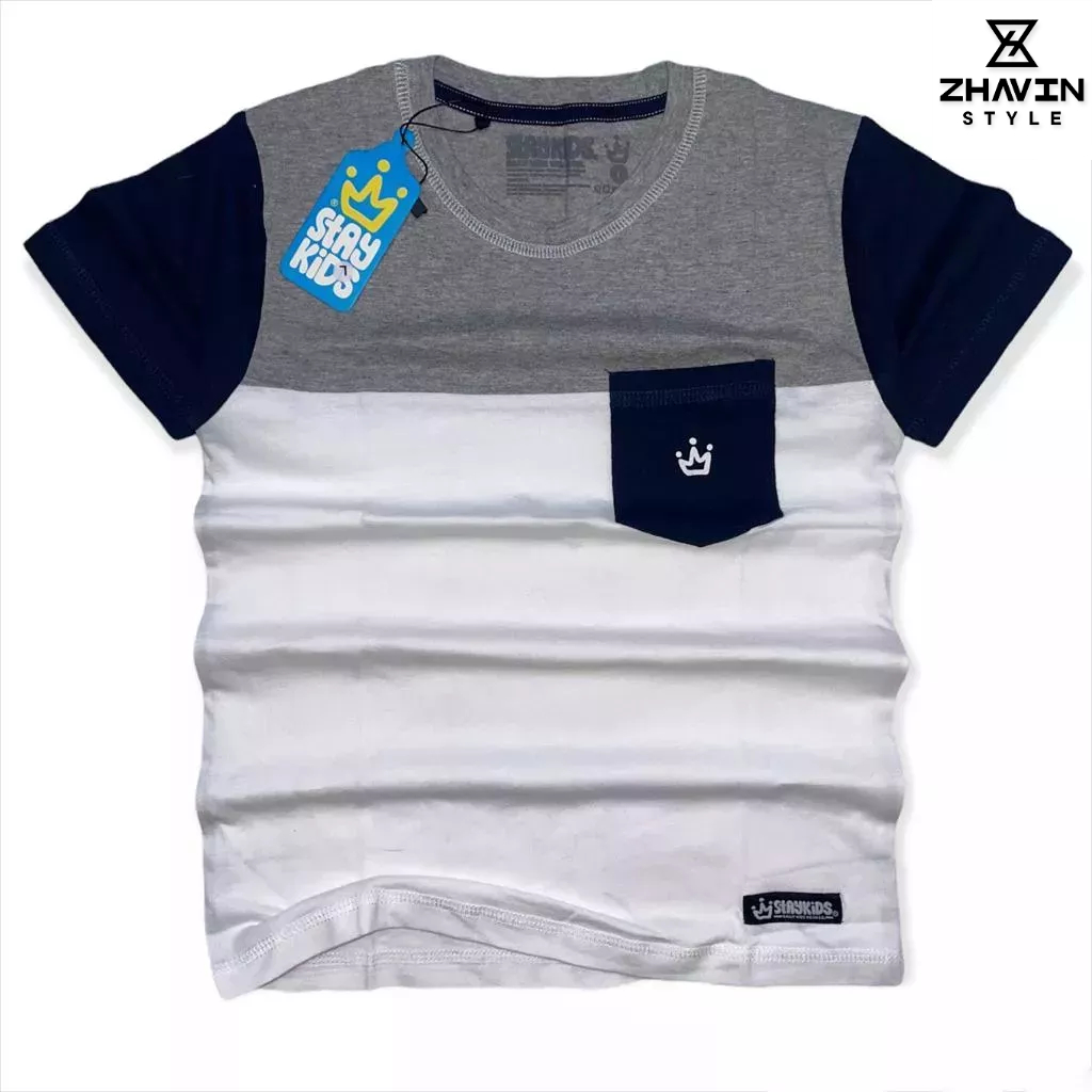 Zhavin baju kaos anak usia 1-12 tahun bahan katun combed 30s