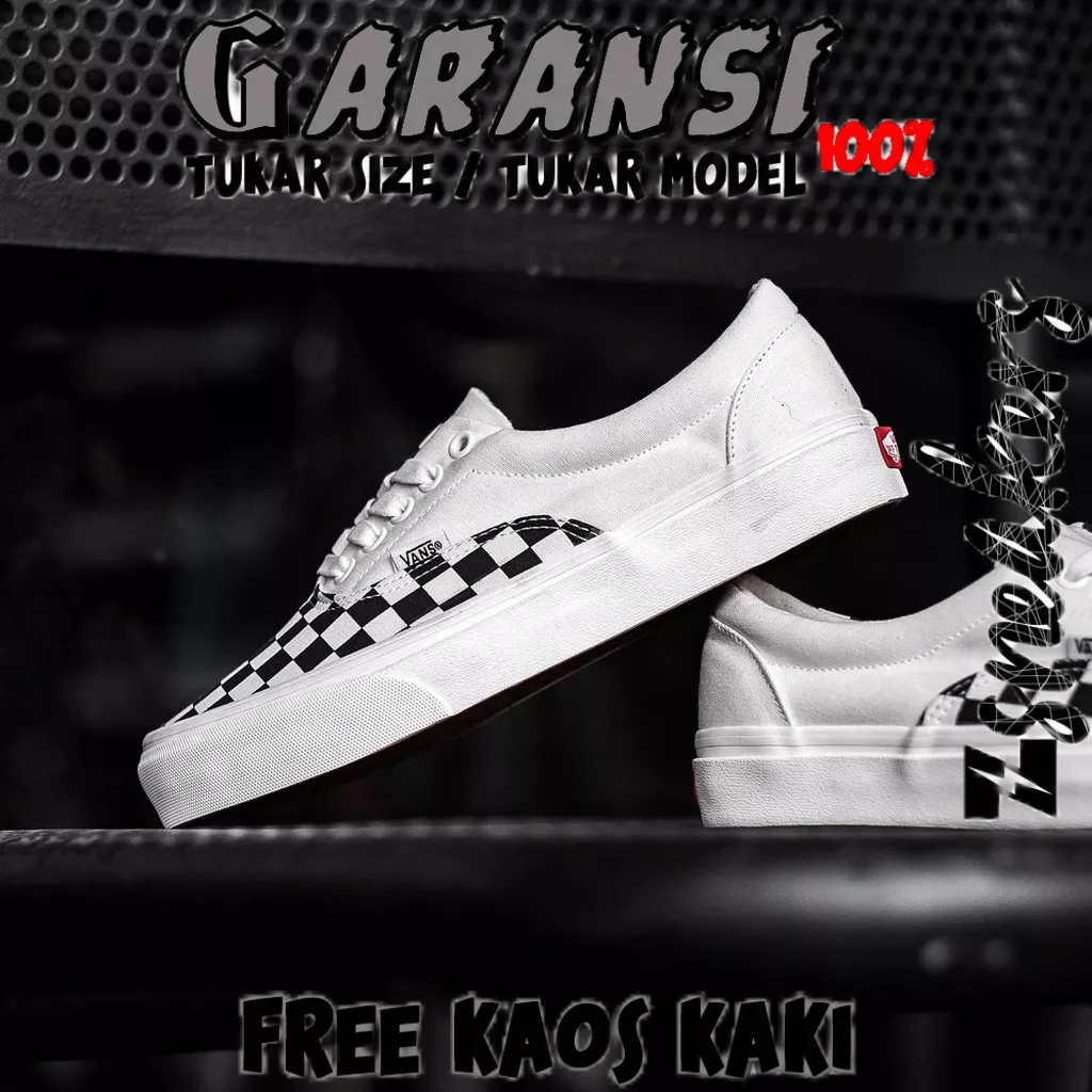 Vans Era Craft Podium Checkerboard ┃ORIGINAL 100%┃SEPATU HITAM┃SEPATU PUTIH┃SEPATU PRIA┃SEPATU VANS 