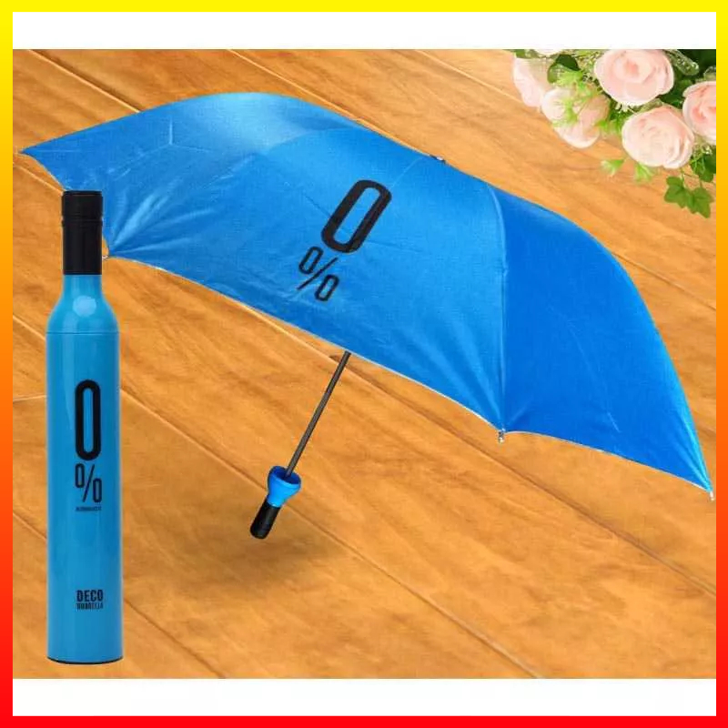 Payung Lipat Hadiah Unik dan Dekorasi Estetik Desain Botol Wine Folding Umbrella Anti UV Deco - OMHAQ8BK