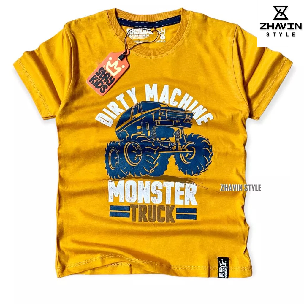 Zhavin Baju kaos anak laki-laki premium usia 1-12 tahun bahan katun combed 30s