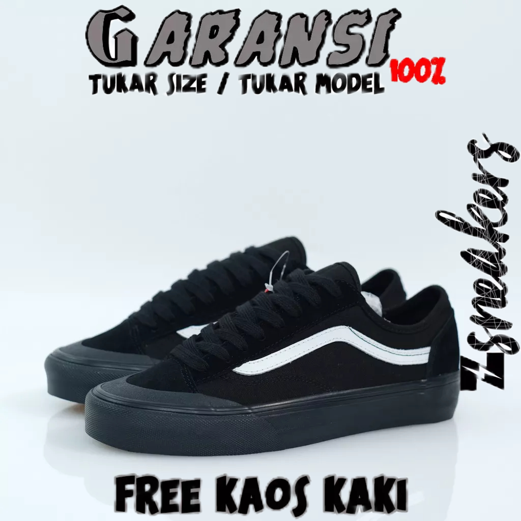 VANS STYLE 36 DECON SF BLACK BLACK WHITE┃ORIGINAL 100%┃SEPATU VANS STYLE 36┃SEPATU VANS BLACK┃SEPATU