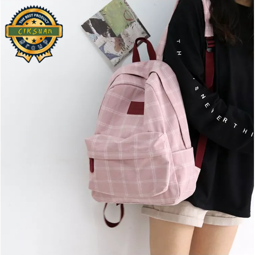 TAS TERLARIS 2023 / tas ransel wanita korea / tas ransel anak perempuan / tas wanita kotak kotak