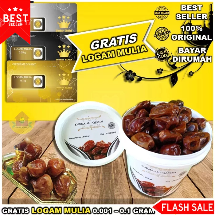 

[ GRATIS EMAS ] KURMA EMBER AL QASSIM PREMIUM EXP 2024 500gr