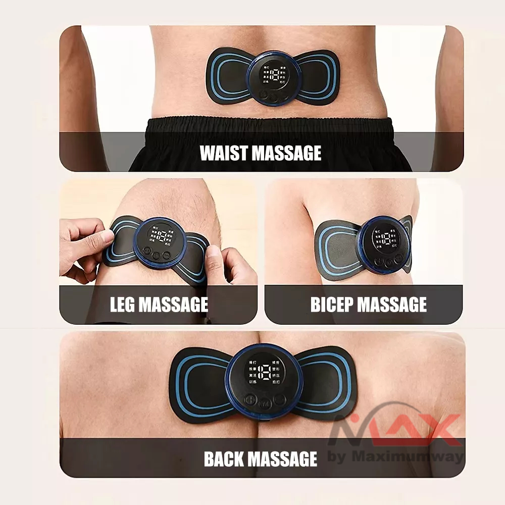 EMS Alat pijat Tens Listrik leher punggung pinggang paha pegal dan linu Alat terapi sakit pinggang dan sakit punggung pegal linu portable kejut listrik terapi listrik EMS Mini Cervical Massager Portable Wireless Electric Frequency Pulse Massager Pad