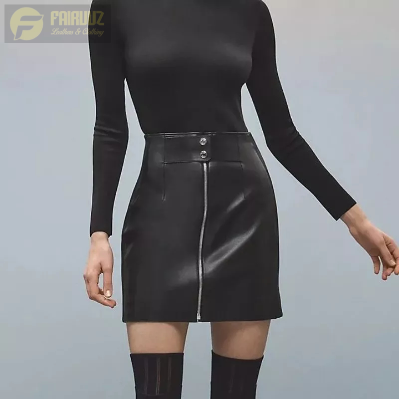 Rok Mini Wanita Hitam High Waist A-line Celana Pendek Wanita Casual Shorts Streetwear Skirt Leather 