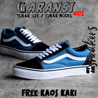 VANS OLDSKOOL CLASSIC NAVY WHITE┃ORIGINAL 100%┃SEPATU VANS HITAM┃SEPATU VANS NAVY┃SEPATU PRIA┃SEPATU