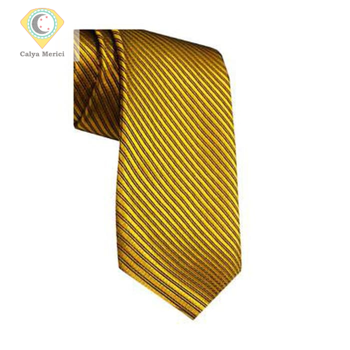 Dasi Kerja Motif Kuning Bahan Kain Satin COD TYRONE