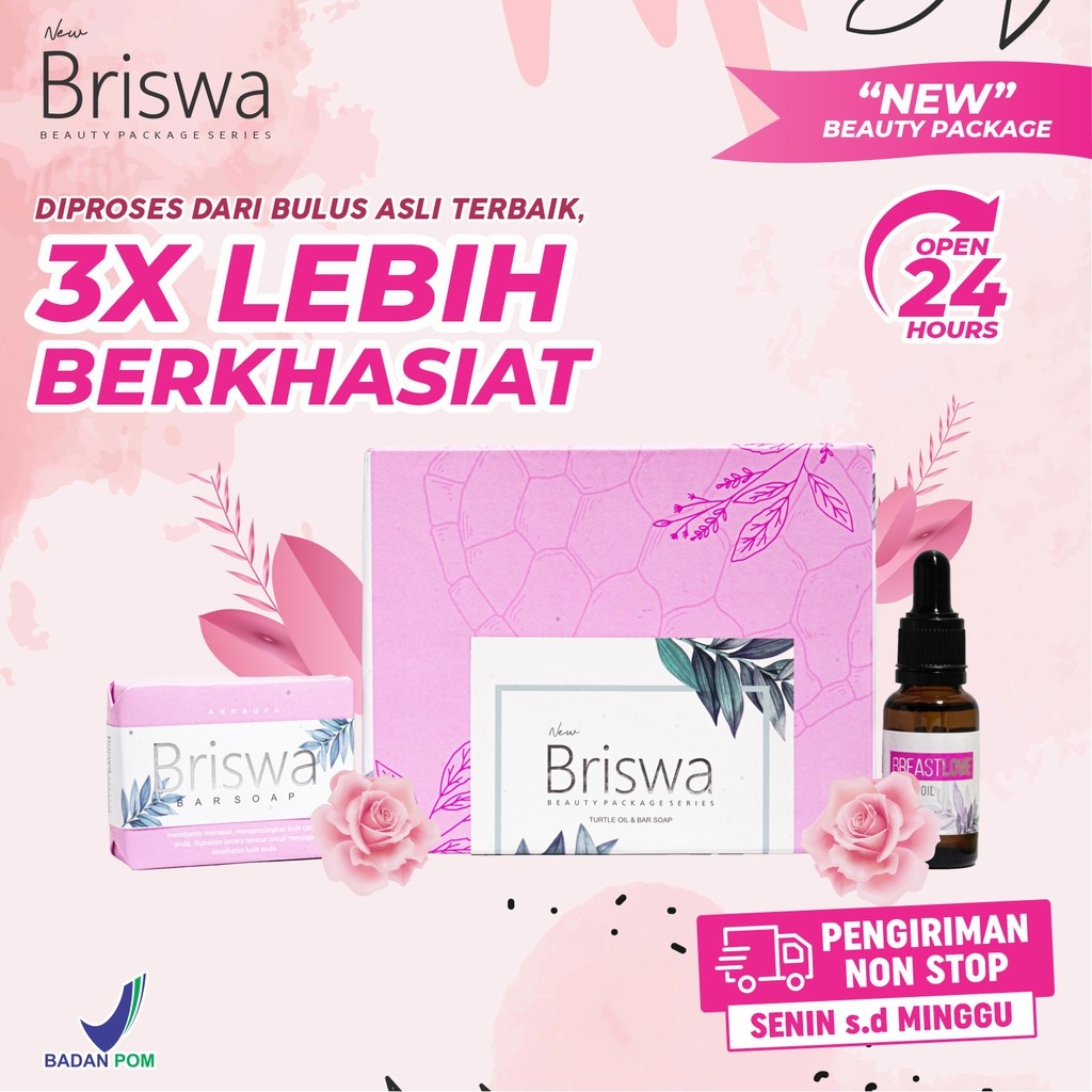 New Briswa - Pembesar Pengencang Payudara Beauty Package Minyak Bulus Murni Breast Mask Penghilang Flek Hitam Bekas Jerawat Love Aset Wanita Bulat Alami Ampuh Permanen Obat Dada Kendur