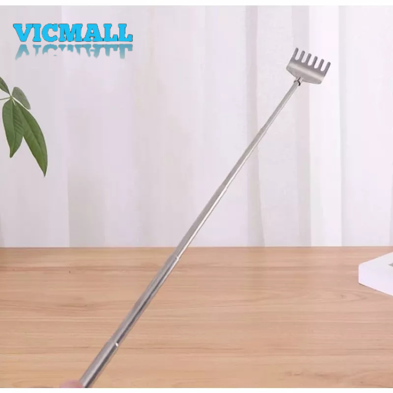 VICMALL - Garuk Punggung Gatal Bahan Besi Stainless Alat Penggarut Punggung Portable Mini Simpan Tarik