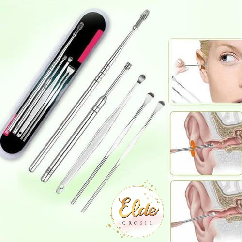 ELDE - alat pembersih telinga korek kuping stainless steel ear cleaner