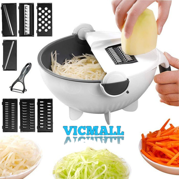 VICMALL - PARUTAN BUAH DAN SAYURAN BASKOM ALAT PARUTAN OVAL SARINGAN SERBAGUNA PARUTAN SERBAGUNA MAGIC SLICER DICER ALAT PENGIRIS SAYURAN  WORTEL KENTANG MULTIFUNGSI