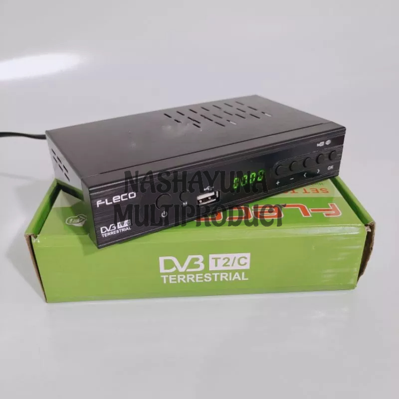 SET TOP BOX DVBT2C FLECO RECEIVER TV DIGITAL GARANSI RESMI