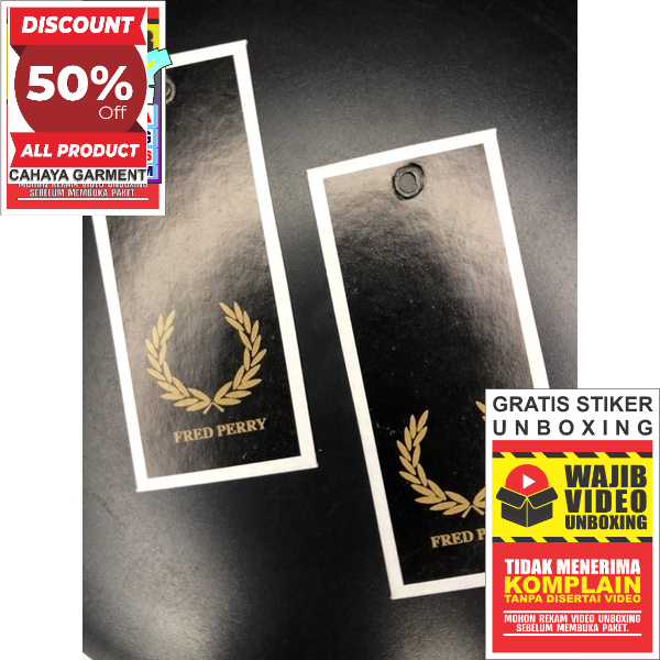 

FRED PERRY LABEL TAG HANGTAG NAME TAG PRICE TAG CO 1X ORDER 600 PCS