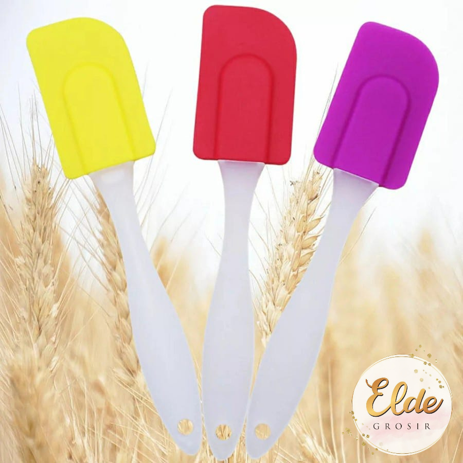 ELDE - Spatula Kue Silicon Gagang Bening/Spatula Silicon Scraper Baking Cake