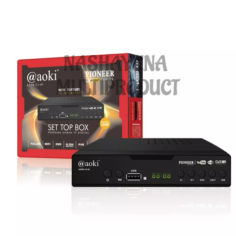 SET TOP BOX TV DIGITAL AOKI ASTB-T2-01 RECEIVER DVB-T2 PIONEER FITUR TERBARU