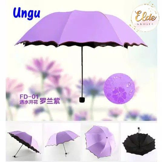 ELDE - Payung magic  3D lipat/ Payung Magic 3D Magic Umbrella / payung polos korea