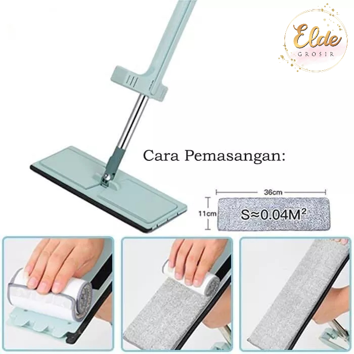 ELDE - Alat Pel Lantai Tarik/Alat Pel Ultra Mop Cleanze Green