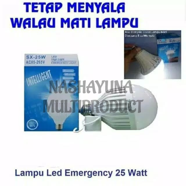 Promo Terbaru!!! Bohlam Lampu Emergency Led SX-25w, Sentuh Nyala Lampu Darurat Otomatis Menyala Saat Mati Lampu /1 Pcs Berkualitas
