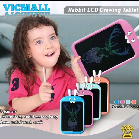 VICMALL - Papan Tulis LCD Screen Writing Drawing Rabbit Tablet Edukasi 8.5 inch