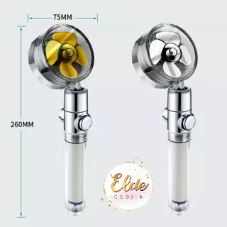 ELDE - HAND SHOWER TURBO / FAN SHOWER BALING / KEPALA KRAN AIR MANDI BERTEKANAN HEMAT AIR PUTAR 360Derajat