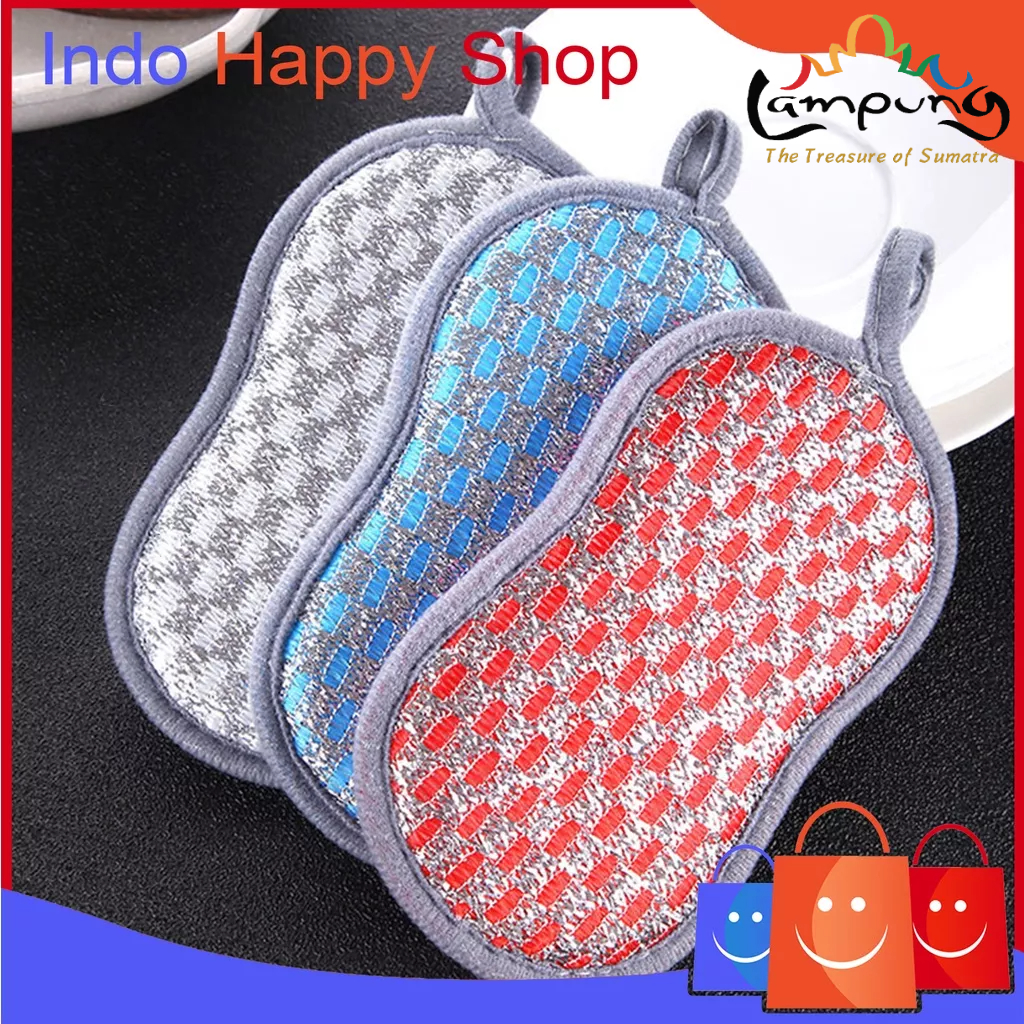 ⭐️𝐈𝐇𝐒 𝟓𝟕𝟎 𝐋𝐚𝐦𝐩𝐮𝐧𝐠⭐️Spons Cuci Piring Panci Dua Sisi Sponge Double Dishwash