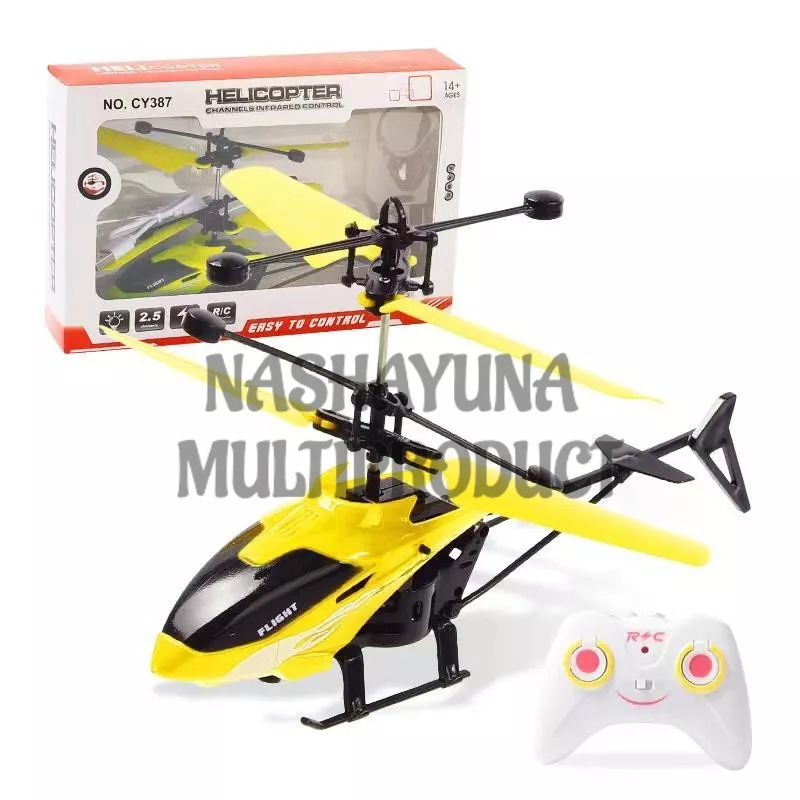 Mainan Anak Helikopter / Pesawat Sensor Tangan dan Remote Control