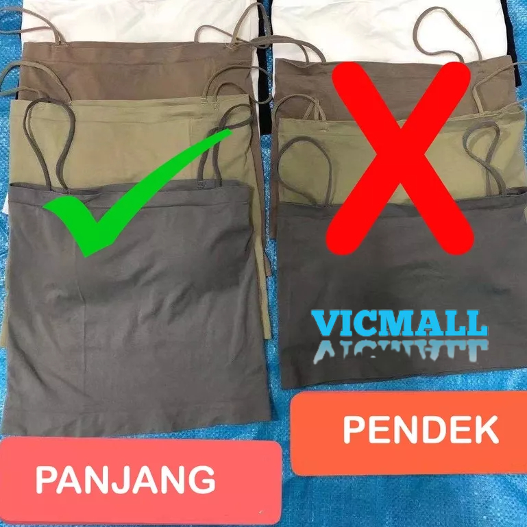 VICMALL - Tank Top Bra Basic Wanita Panjang / Tanktop Square Tali Spaghetti Premium