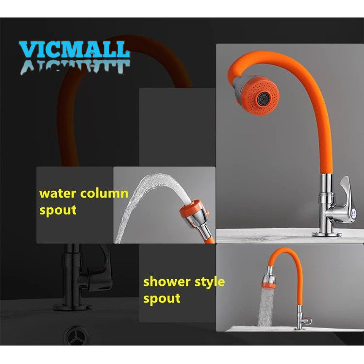 VICMALL - keran Tabung ekstensi Sambungan Kepala Keran Air Wastafel Flexible 20cm, 30cm, 50cm Bisa Berputar 720 Derajat untuk Dapur/ Kamar Mandi