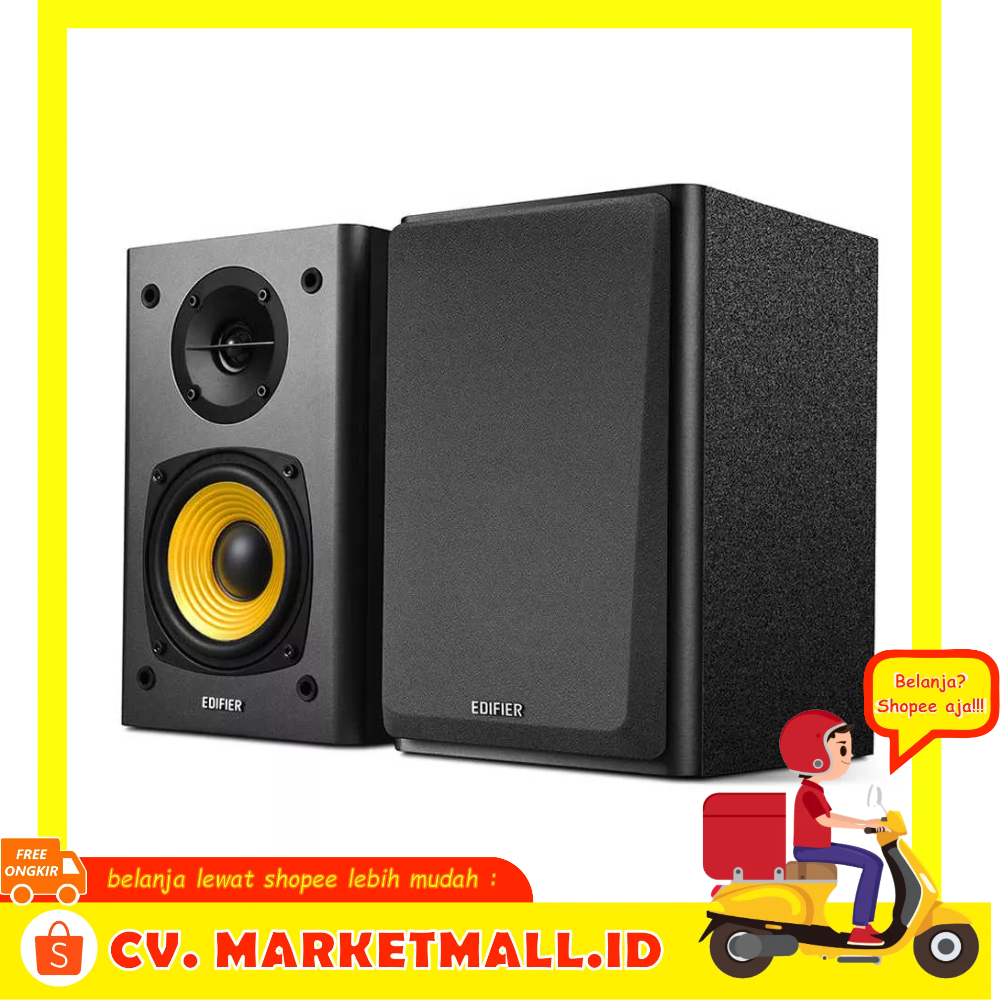 Audio Active Bookshelf Speaker Komputer Nirkabel System 2.0 24W RMS Edifier R1000T4 - I7SK2IBK