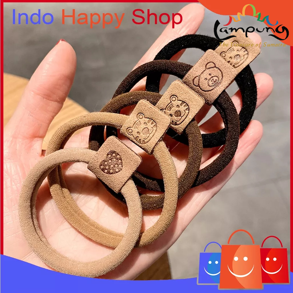 ⭐️𝐈𝐇𝐒 𝟗𝟏𝟐 𝐋𝐚𝐦𝐩𝐮𝐧𝐠⭐️Ikat Rambut Motif Bear Kunciran Japanese Style Hair Ring Fashion