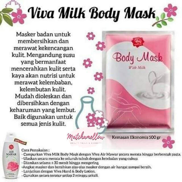 ❄️MATCHA❄️ VIVA BODY MASK WITH MILK - MASKER TUBUH SUSU ORIGINAL BPOM 500GR