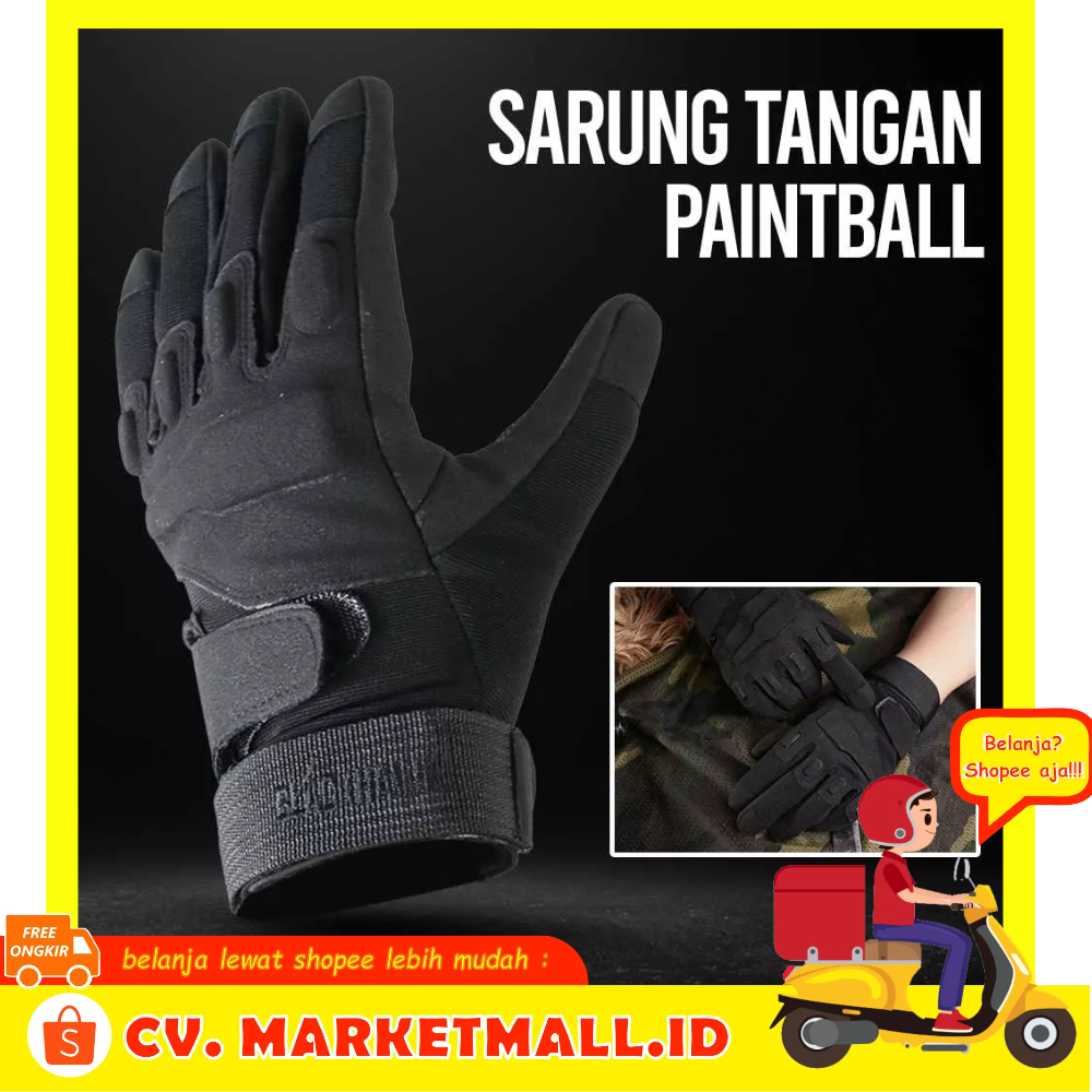 Sarung Tangan Protektor Anti Licin Perekat Velcro Paintball Tactical Protective Gloves HellStorm - OMSEBVBK