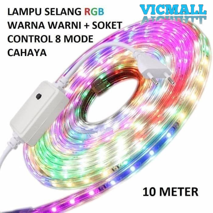 VICMALL - Lampu Selang RGB Rainbow LED Strip - LED Strip RGB Warna Warni 3528 220V