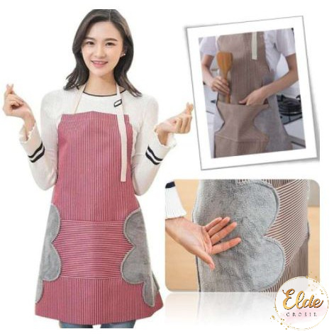 ELDE - Celemek Apron Waterproof / Celemek Dapur Anti Minyak Tahan Air