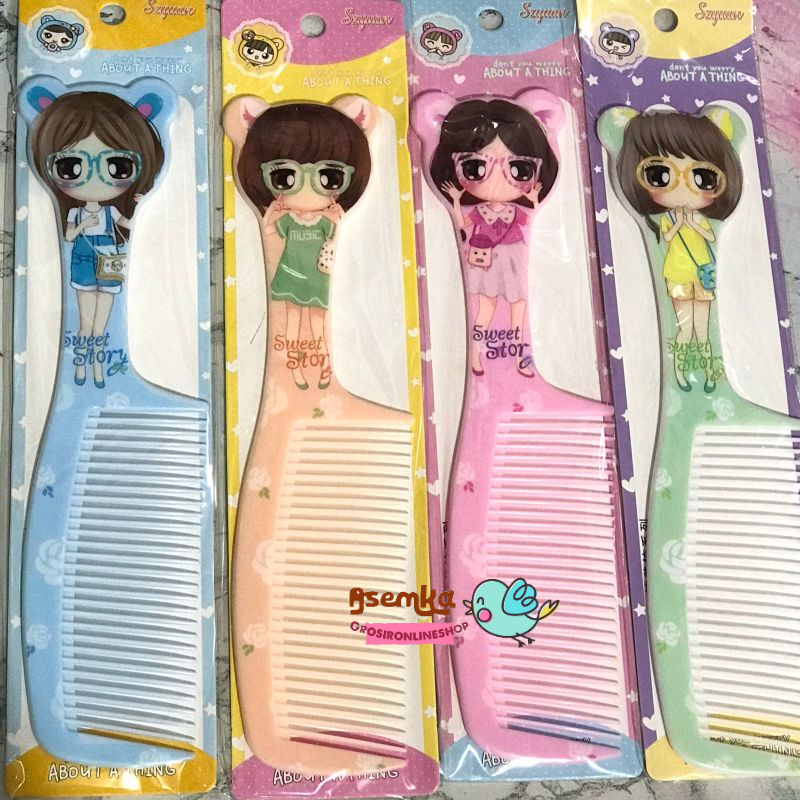 Sisir rambut fancy fashion bts bt21 / comb / sisir lucu karakter motif